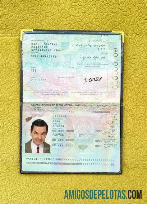Foto do passaporte do Afeganistão baixar para verificação